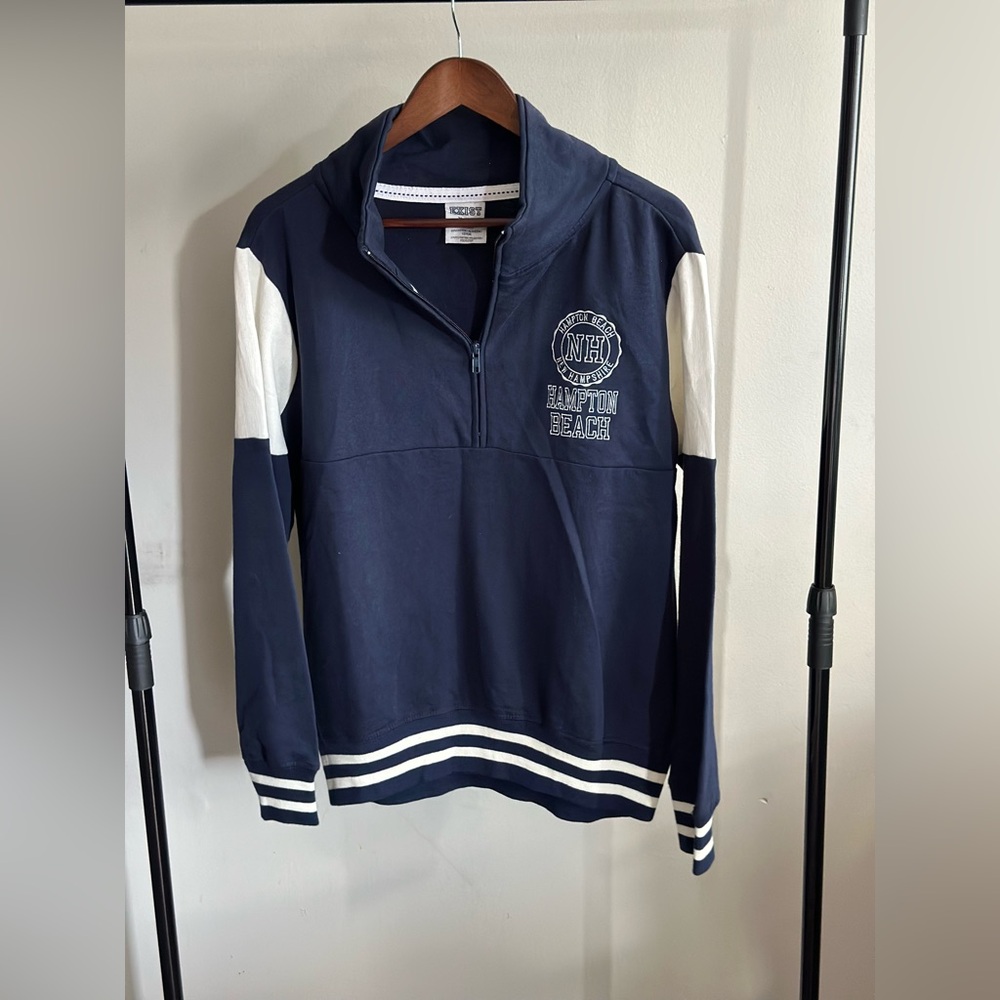Exist Beach Sweatshirt Size Medium Navy Hampton Beach Quarter Zip Sweatshirt - Picture 15 of 16